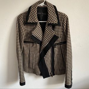 Barbara Bui Houndstooth Biker Jacket